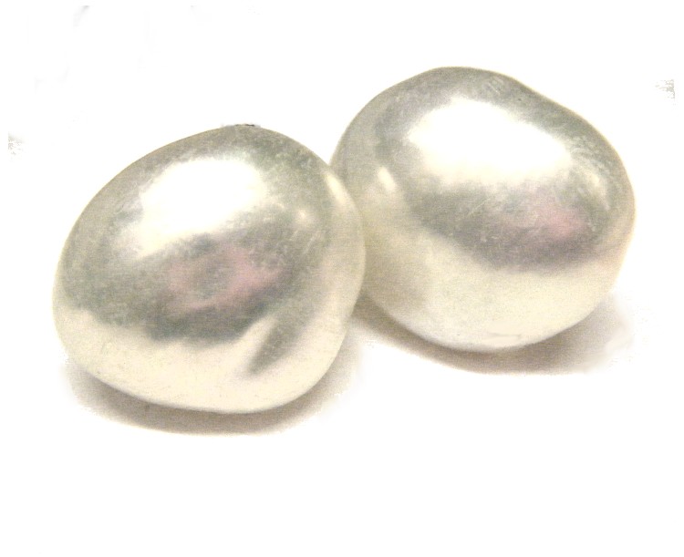 Large White Freeform Pearl Earrings